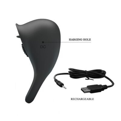 pretty love anello vibrante per pene con lingua nera 1