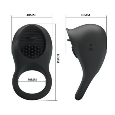 pretty love anello vibrante per pene con lingua nera 5