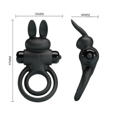 pretty love anello vibrator iii rabbit per pene nero 4