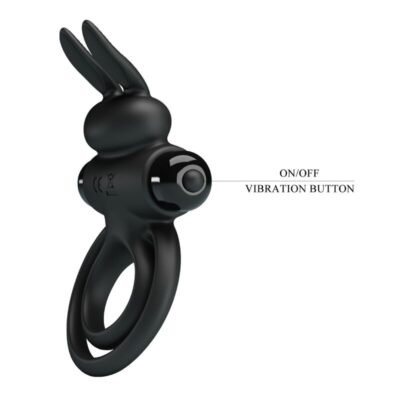 pretty love anello vibrator iii rabbit per pene nero 5