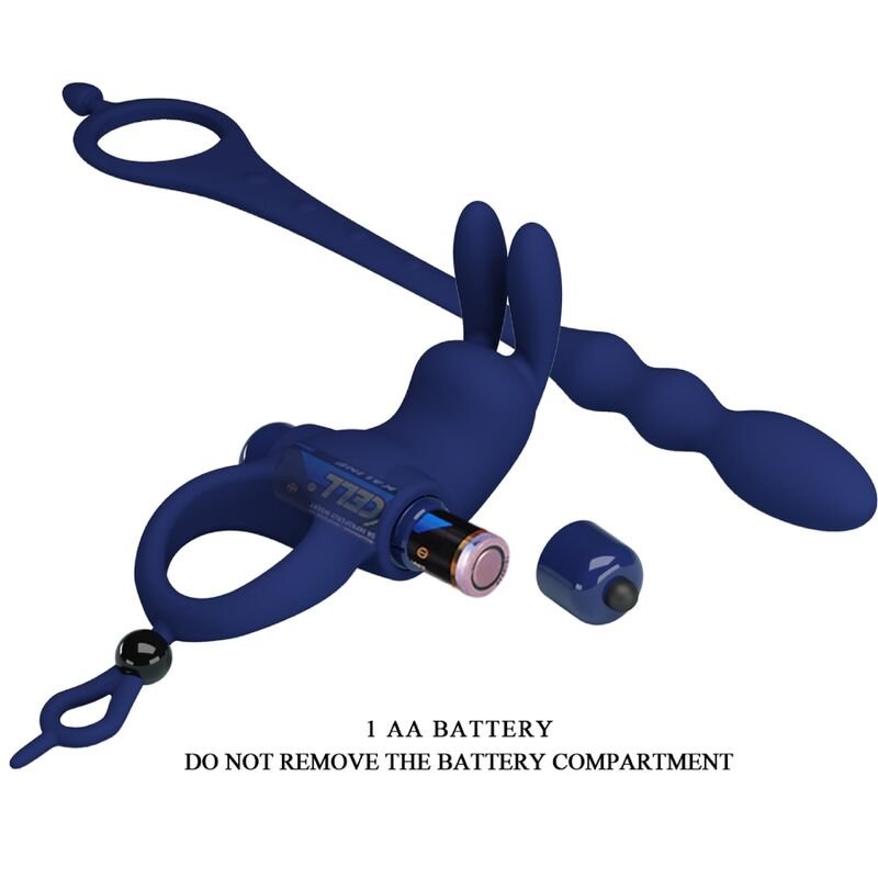 PRETTY LOVE - AYAD ANELLO VIBRATORE RABBIT CON SPINA BLU - immagine 9