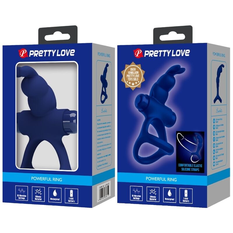 PRETTY LOVE - LUCHITO ANELLO VIBRANTE DOPPIO CONIGLIO BLU - immagine 10