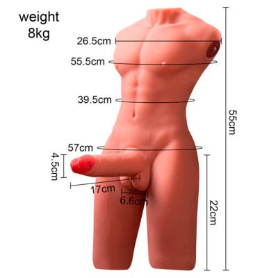xise jason mezzo corpo torso maschile realistico con spinta e vibrazione 55 cm 10