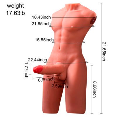 xise jason mezzo corpo torso maschile realistico con spinta e vibrazione 55 cm 8